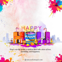 White Holi Celebration Instagram Post template