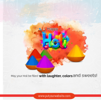 White Holi Celebration Instagram Post template