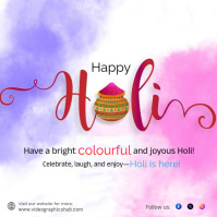 White Holi Celebration Instagram Post template