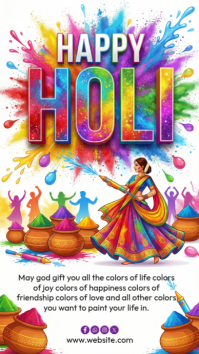 Bianco Holi Celebration Instagram-verhaal Template
