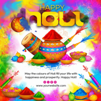 White Holi Celebration Square template