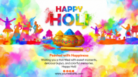 White Holi Festival Digital Display (16:9) template