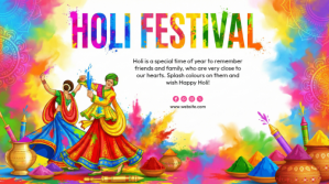 Biały Holi Festival Digitalt display Template