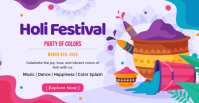 White Holi Festival Facebook Event Cover template