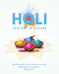 White Holi Festival Instagram Portrait template