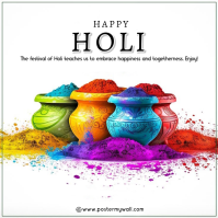 White Holi Festival Instagram Post template