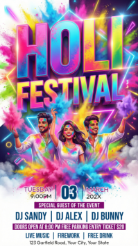 White Holi Festival Instagram-verhaal Template