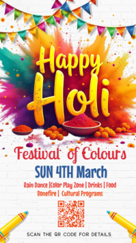 White Holi Festival Instagram Story template