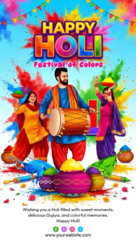 White Holi Festival Instagram Story template