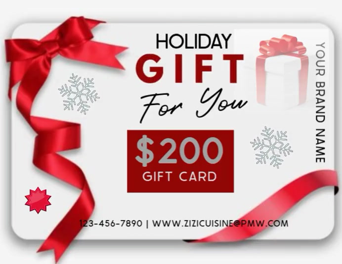 White Holiday Gift Card Flyer (us Letter) Template | PosterMyWall