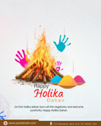 White Holika Dahan Celebration Instagram Portrait template