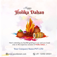 White Holika Dahan Celebration Instagram Post Instagram-bericht template
