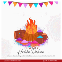 White Holika Dahan Celebration Instagram Post template