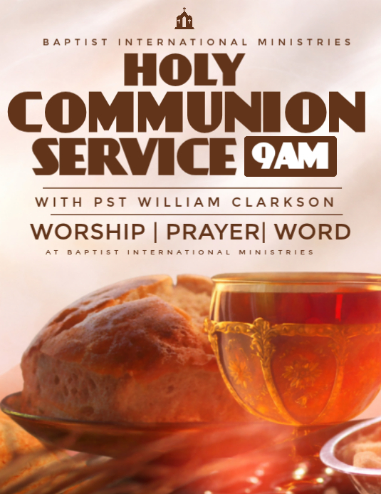 White Holy Communion Service Flyer Templat | PosterMyWall