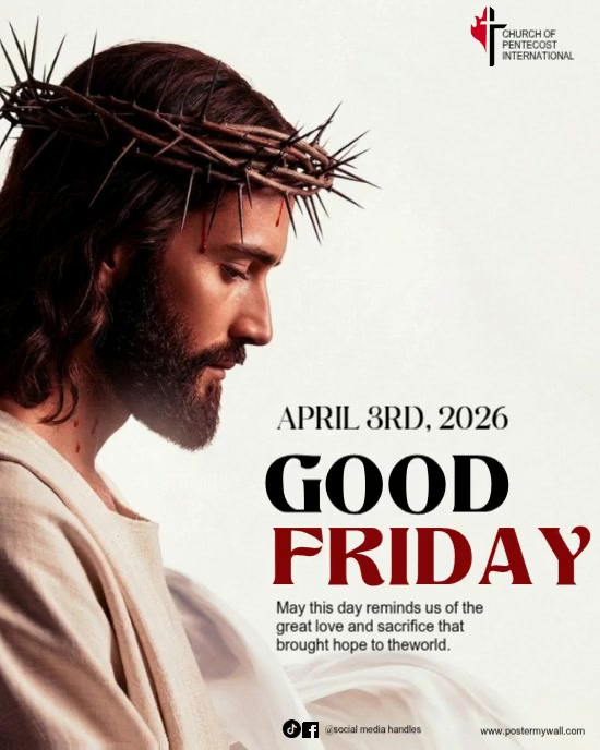 White Holy Friday | Holy Week | Easter Weekend Flyer Instagram Portrait ...