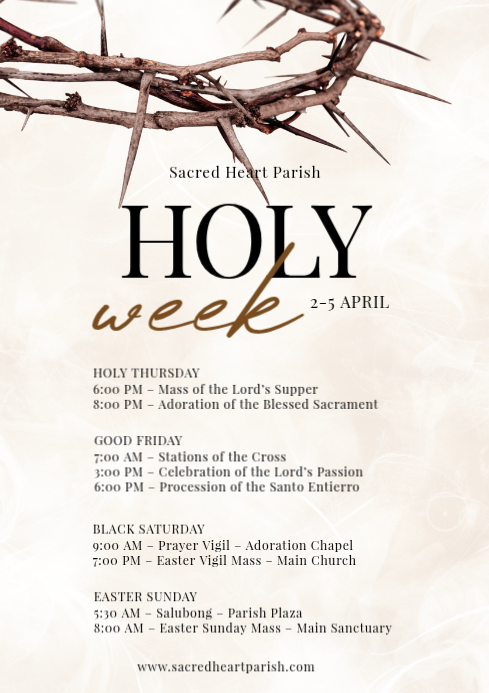 Copy of White Holy Week Church Events A4 | PosterMyWall