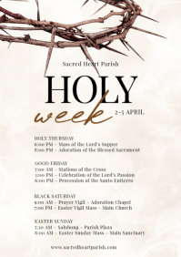 White Holy Week Church Events A4 template