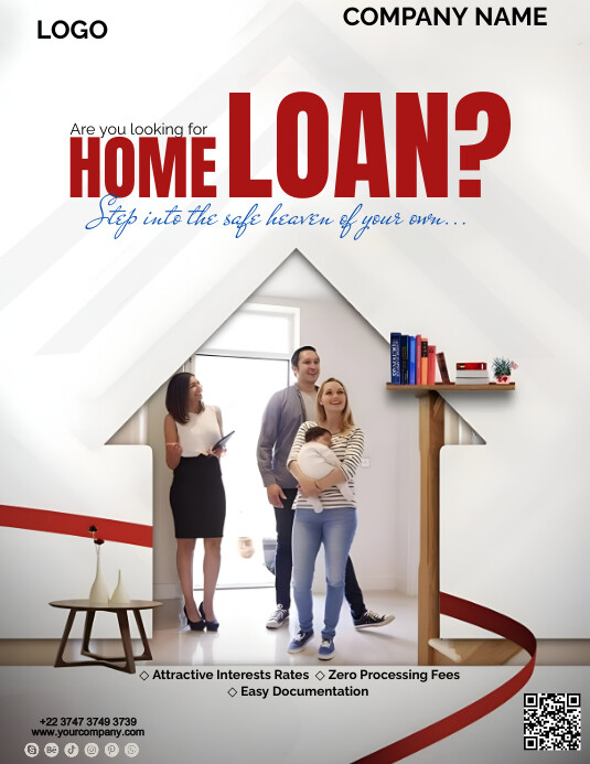 White Home Loan Advert  Flyer (us Letter) template