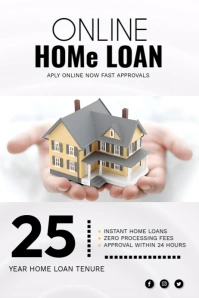 White  Home Loan Poster Plakat template