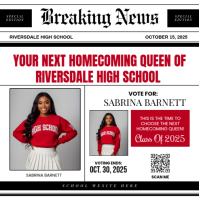 White Homecoming Queen Instagram Post Wpis na Instagrama template