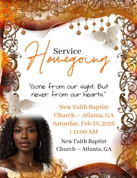 White Homegoing Service Flyer Template | PosterMyWall