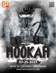 White Hookah Party Flyer (US Letter) template