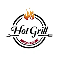 White  Hot-grill-sauce-steak-badge-bbq-symbol-flame-business Logo template