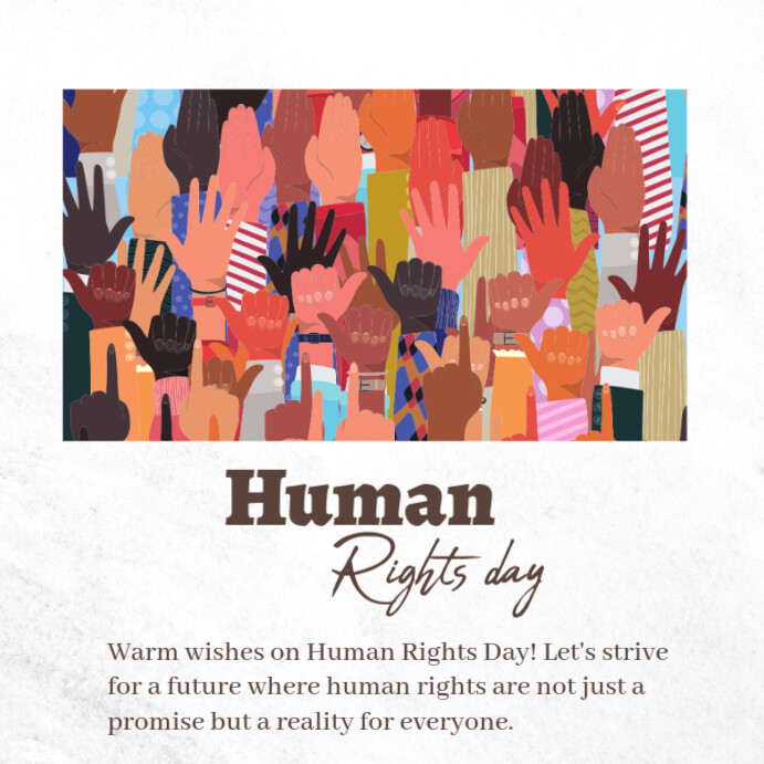White Human Rights Day Instagram Post Template | PosterMyWall