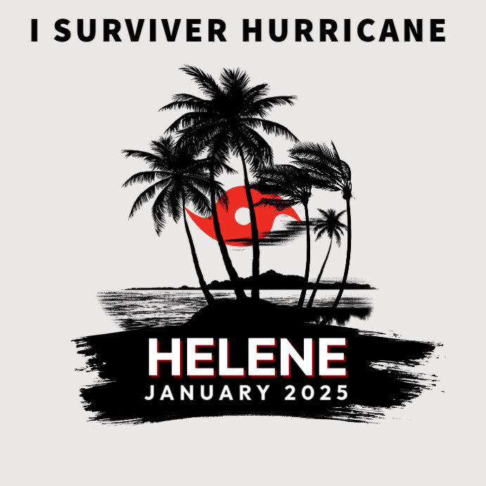 White I Survived Hurricane Instagram Post Template PosterMyWall