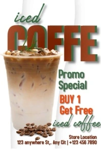White Ice Coffeee  Poster โปสเตอร์ template