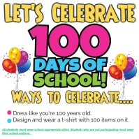 White Illustrative 100 Days Of School  Instagram Post template