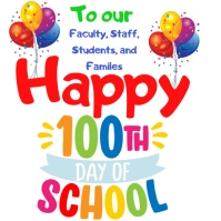 White Illustrative 100th Day Of School Instagram Post template