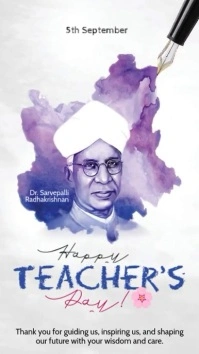 White Illustrative 5 September Teachers Day India Instagram Story template