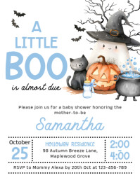 Weiß Baby Shower Invitation Løbeseddel Template
