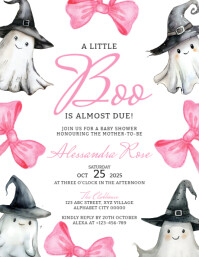 Weiß Baby Shower Løbeseddel Template