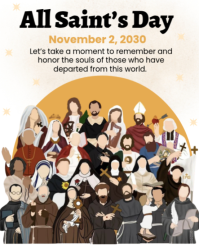 White Illustrative All Saints' Day Instagram Portrait template