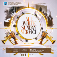 White Illustrative All White Sunday Flyer Instagram Post template