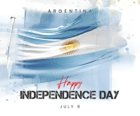 White Illustrative Argentina Independence Day Medium Rectangle 2026 Rettangolo medio template