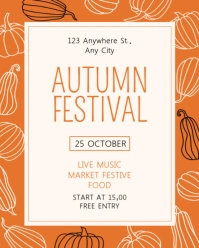 White Illustrative Autumn Festival Instagram Portrait template