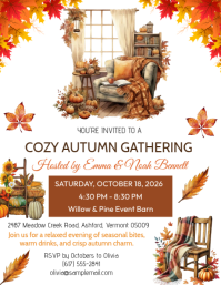 Hvid Autumn Gathering Invitation Flyer Template