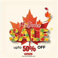 White Illustrative Autumn Sale Template Instagram Post