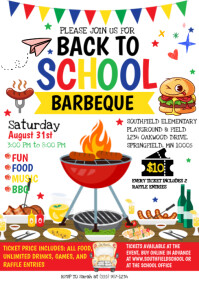 White Illustrative Back To School Bbq A4 template