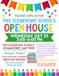 White Illustrative Back To School Open House Flyer (us Letter) template