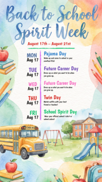 White Back to School Spirit Week Instagram Story Template