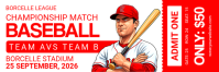 White Illustrative Baseball Championship Twitter Banner template