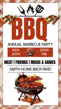 White Illustrative Bbq Party Invitation Instagram Story template