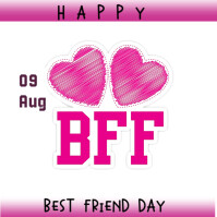 White Illustrative Best Friend Day  Instagram Post template