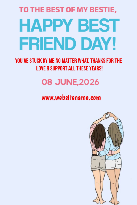 Plantilla de White illustrative best friend day poster | PosterMyWall