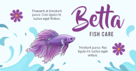 White Illustrative Betta Fish Care Facebook Ad template