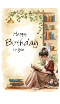 White Illustrative Birthday Greeting Business Card นามบัตร template